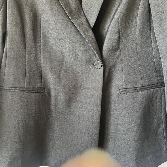 H&M Women's Black Single-Breasted Blazer Jacket Career Classic Workwear Size L - Picture 3 of 9